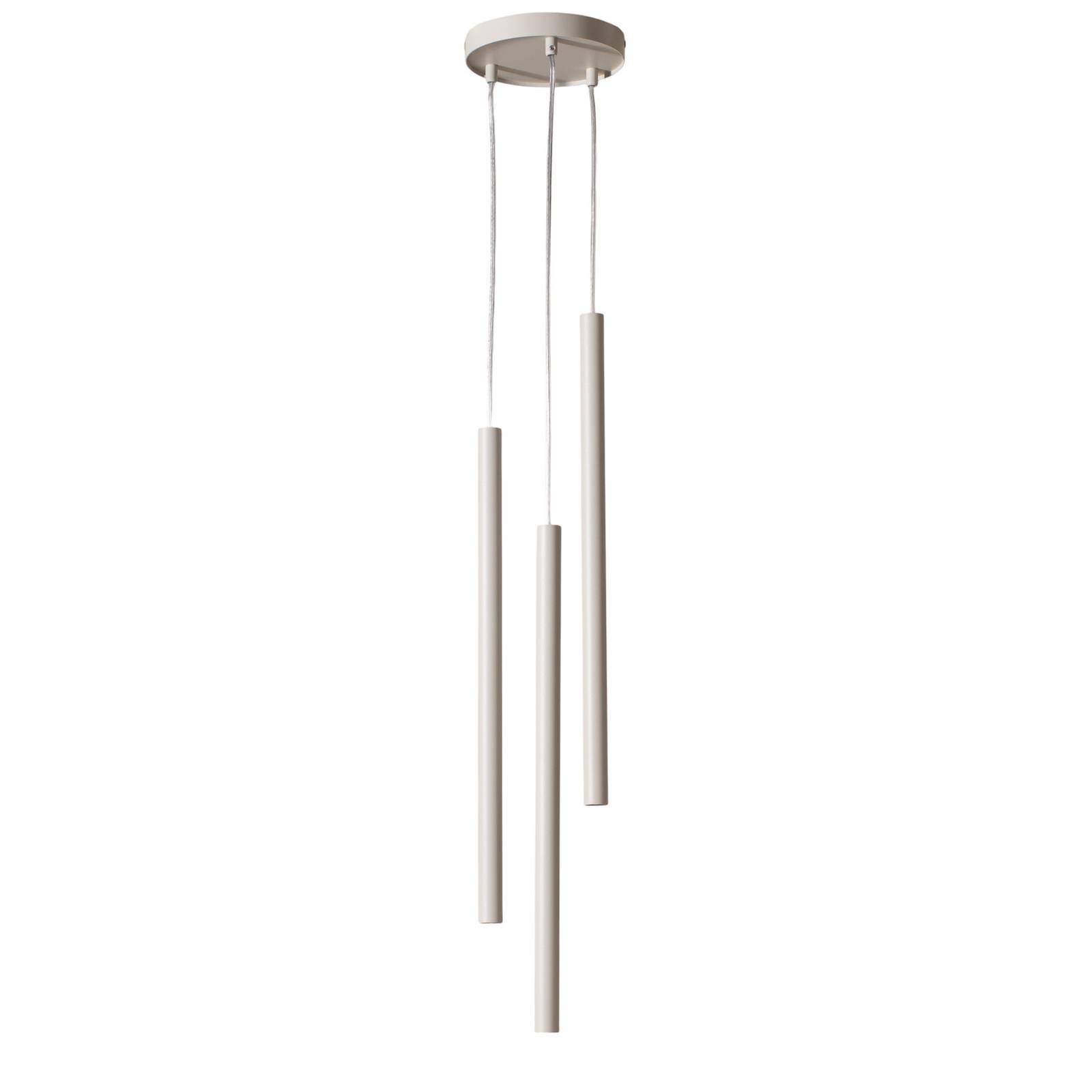Hängeleuchte Sopel 3, taupe, rund, 3-flammig, Stahl, G9