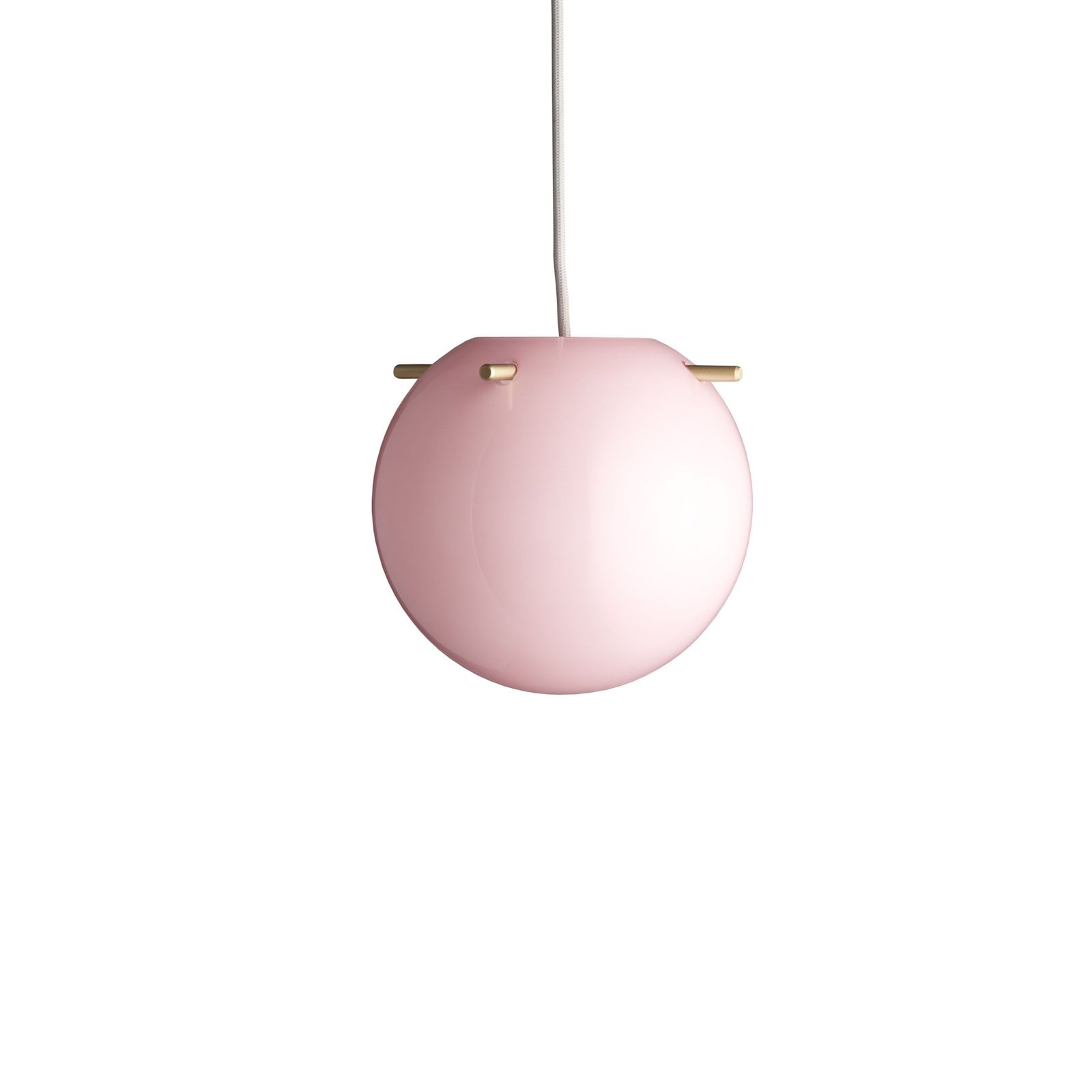 FRANDSEN lampada a sospensione Koi, vetro, rosa/ottone, Ø 25 cm