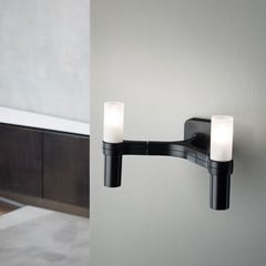 2-punktowa lampa ścienna Nemo Crown z czarnym wykończeniem