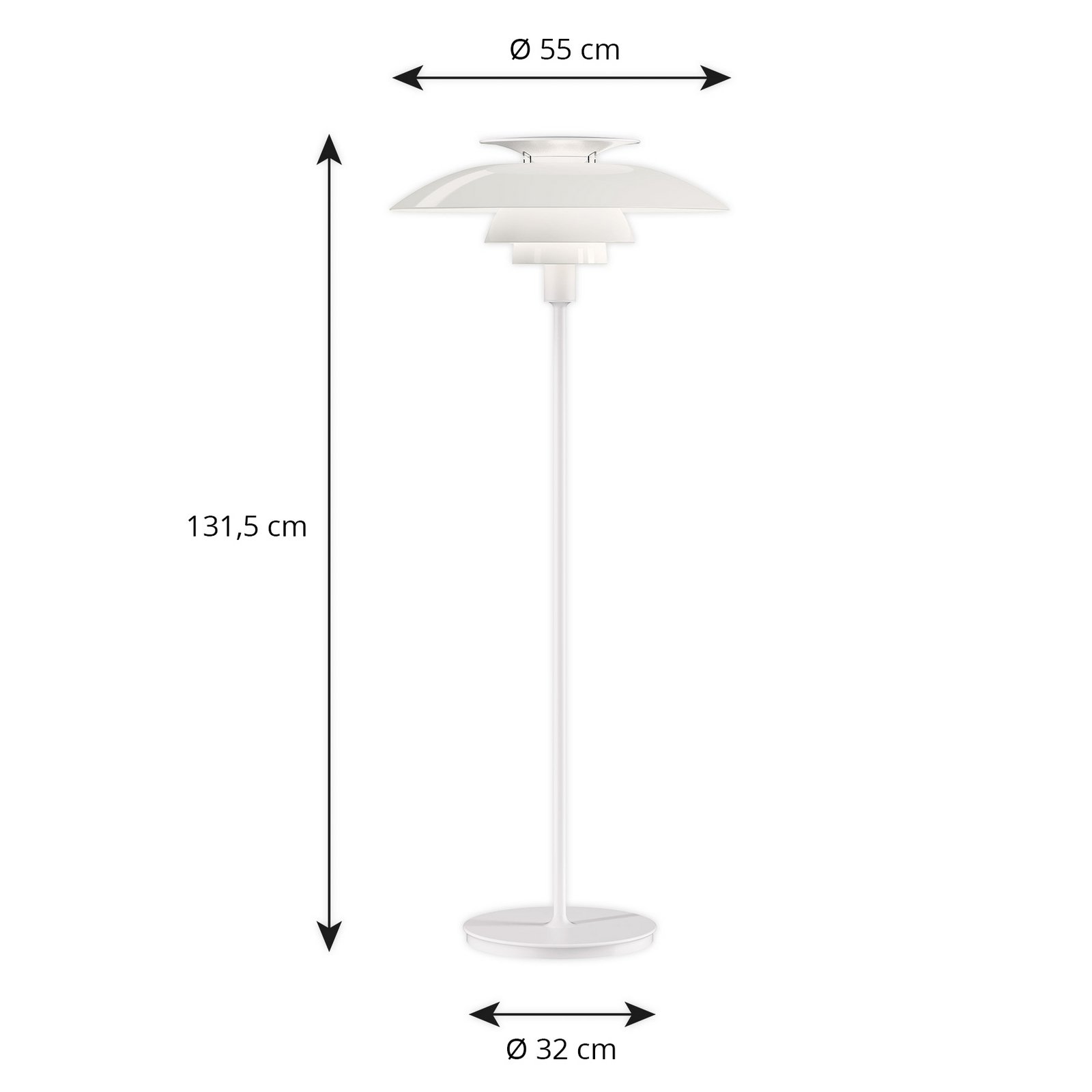 Louis Poulsen PH 80 Stehlampe Dimmer weiß