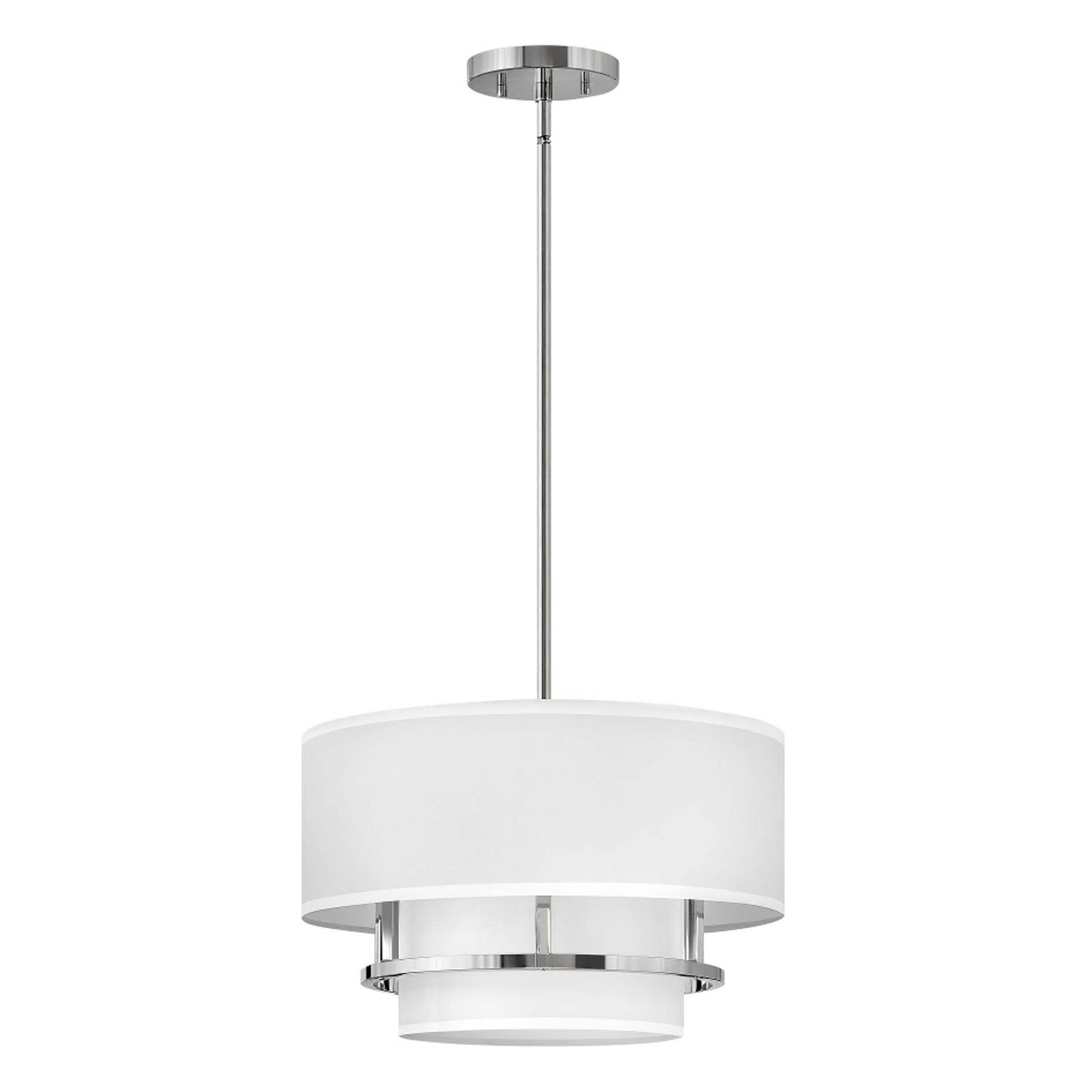 Hk-graham-m-pn Deckenleuchte graham E14 3x40W Stahl Nickel poliert Polycotton H359cm Ø406cm dimmbar - Hinkley