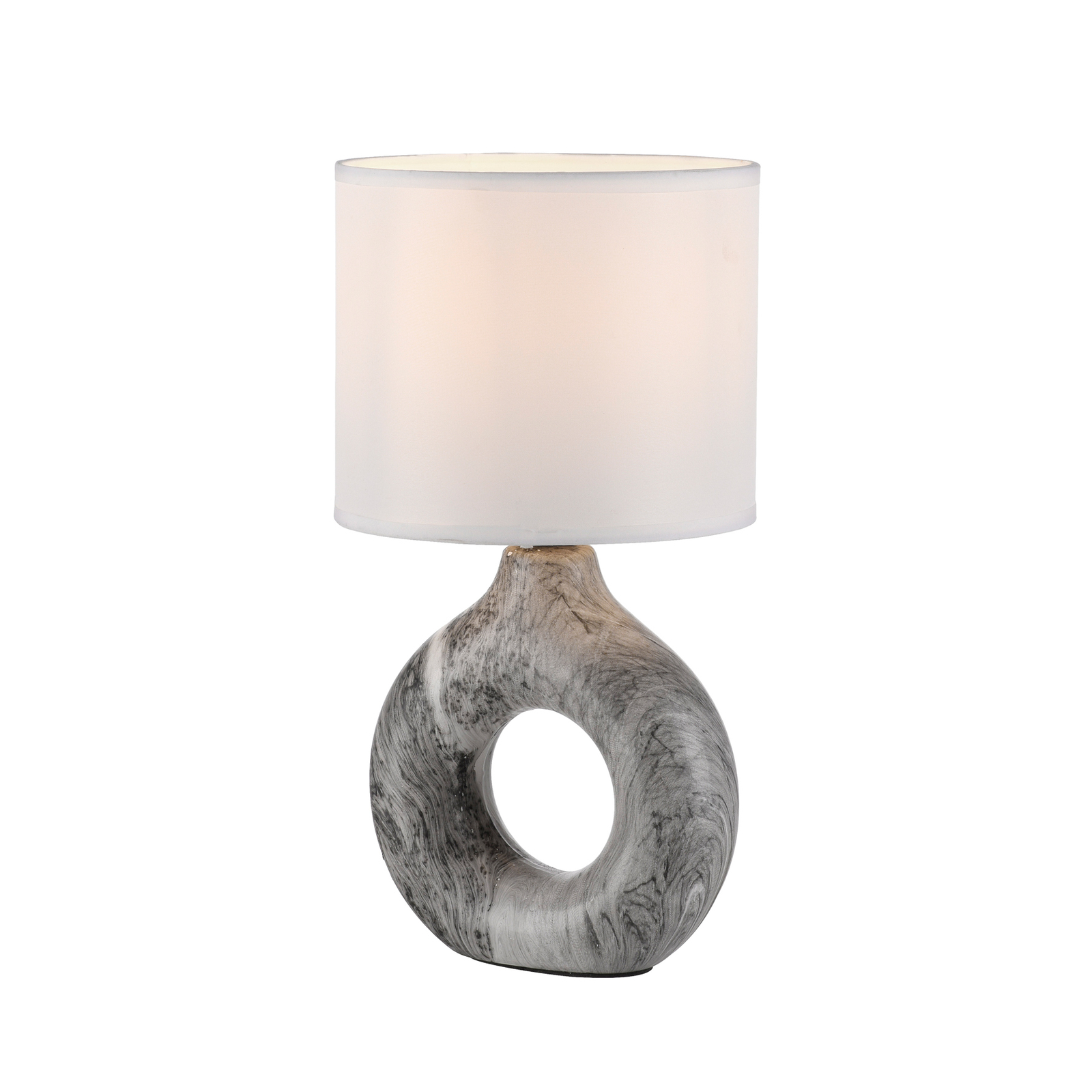 JUST LIGHT. Carara table lamp, ceramic base, grey