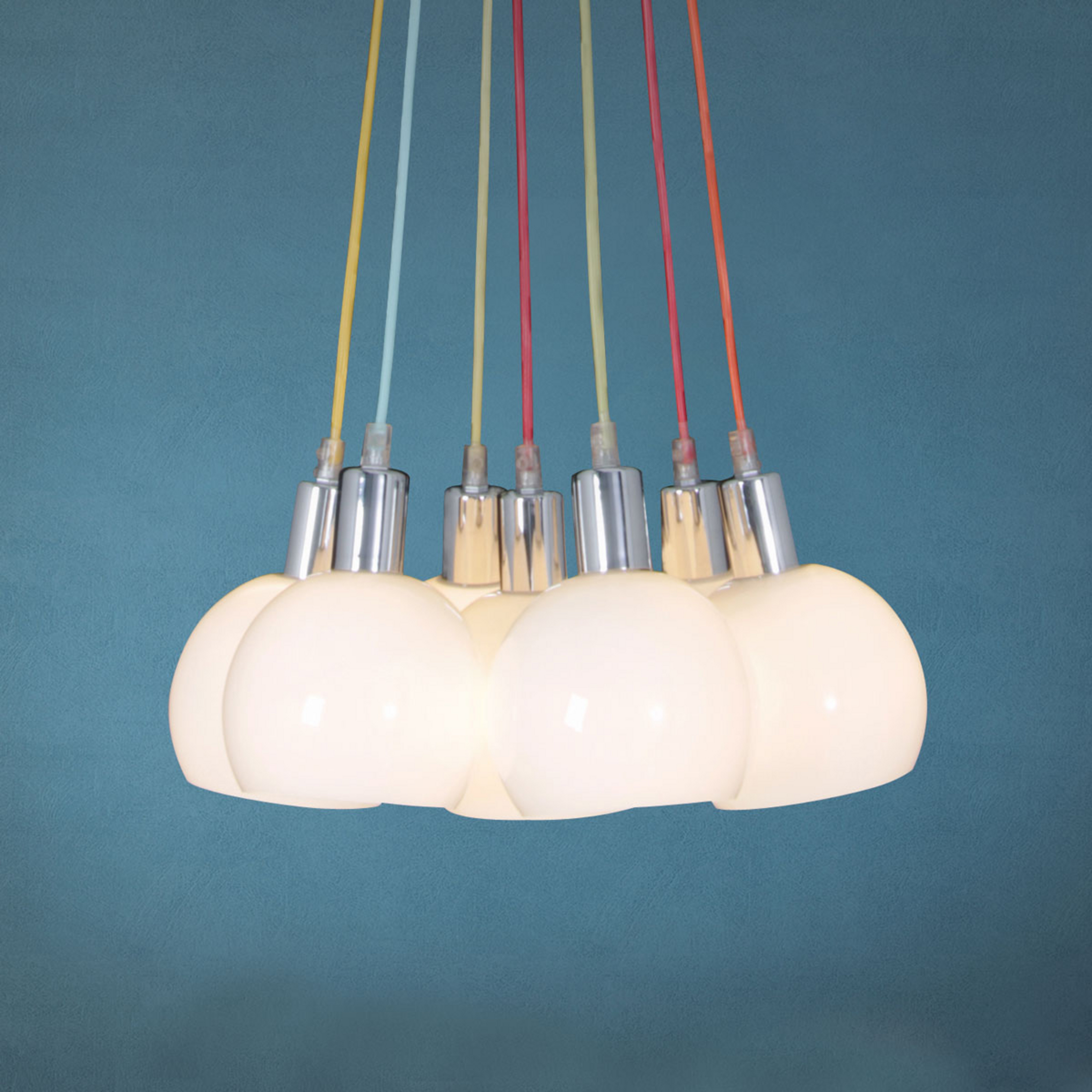 Suspension Rainbow Bowl aux abat-jour blancs