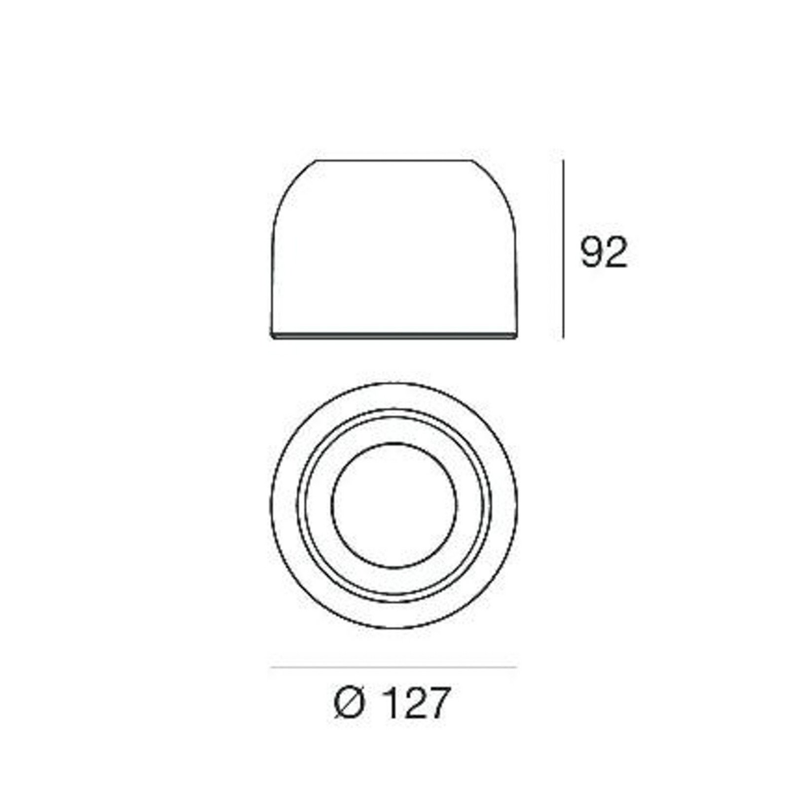 Linea Light Outlook S LED downlight alb aluminiu sticlă dimabil - Camera de zi / sufragerie
