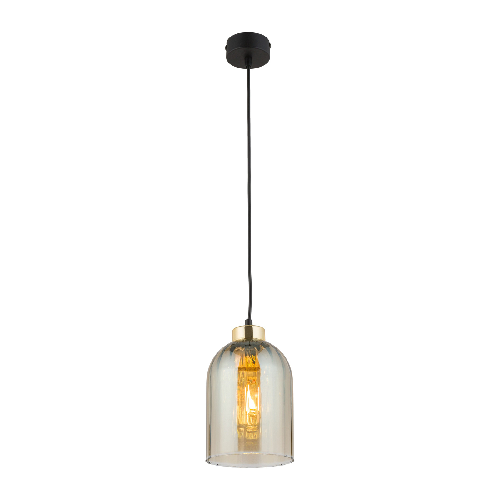 Satipo glass pendant light, 1-bulb, amber