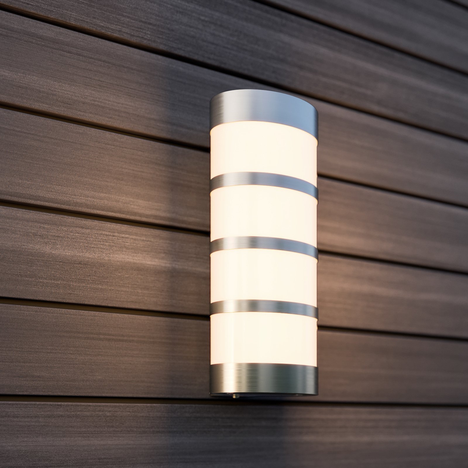 LED utendørs vegglampe Leroy av rustfritt stål