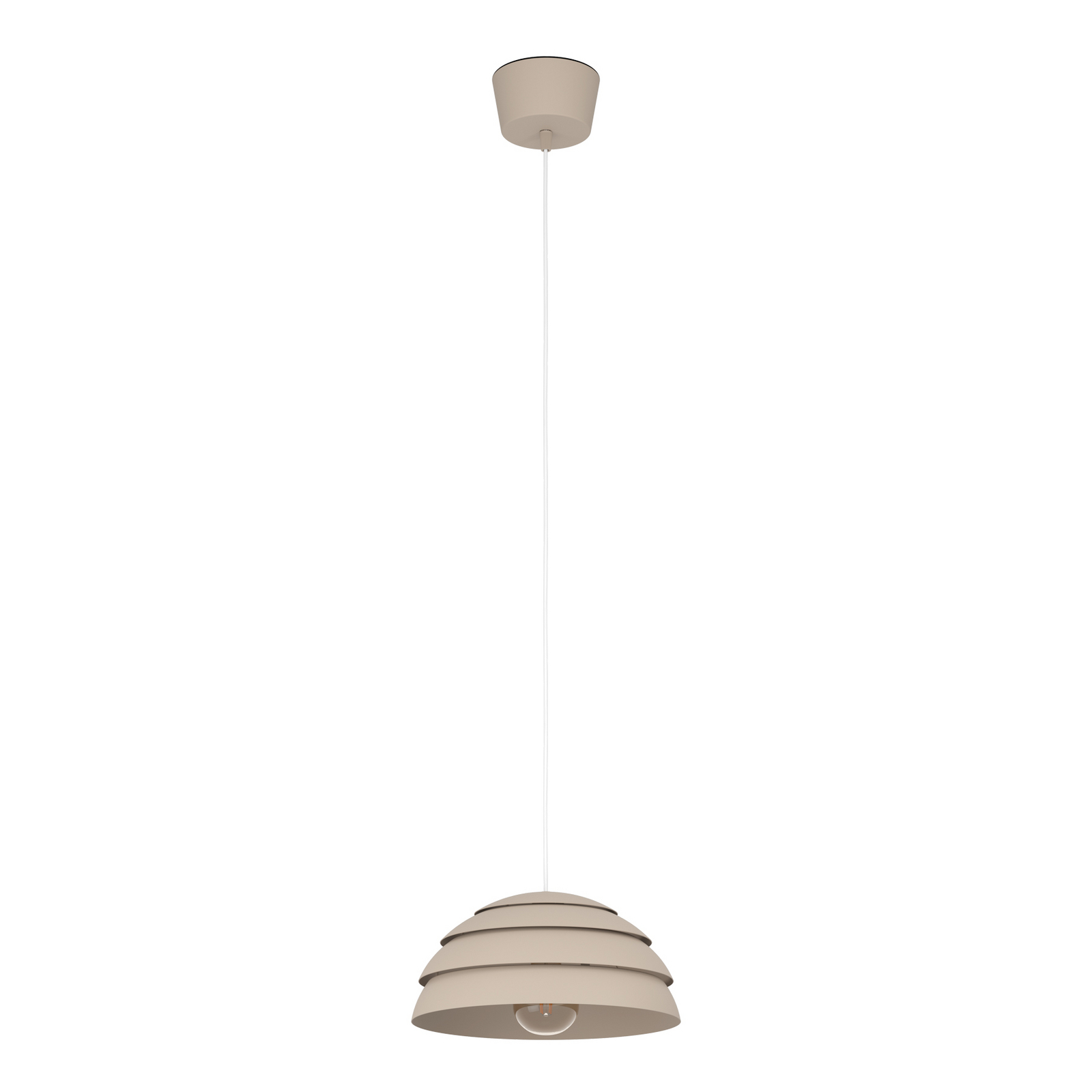 Hängeleuchte Vittorito, Ø 30 cm, sandbeige, Metall, E27