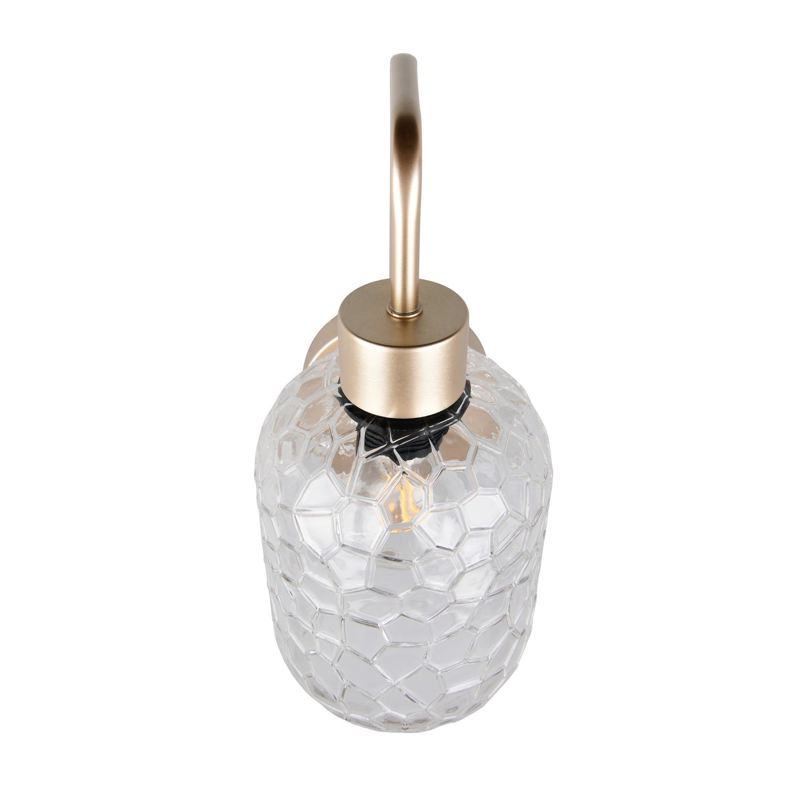 Wandleuchte Emelie, goldfarben/klar, Metall, Glas, E27