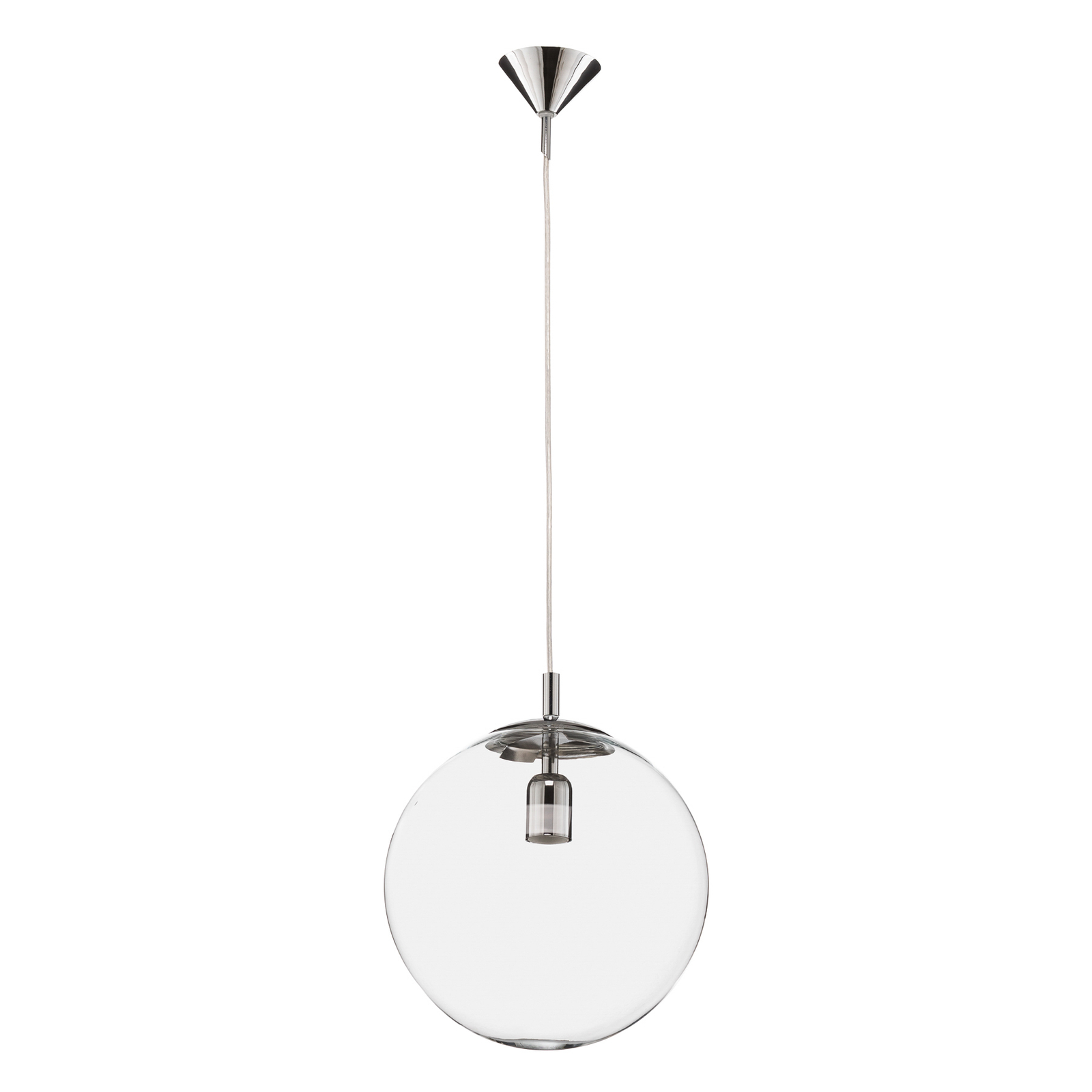 Hanglamp 562, helder Glas, baldakijn chroom