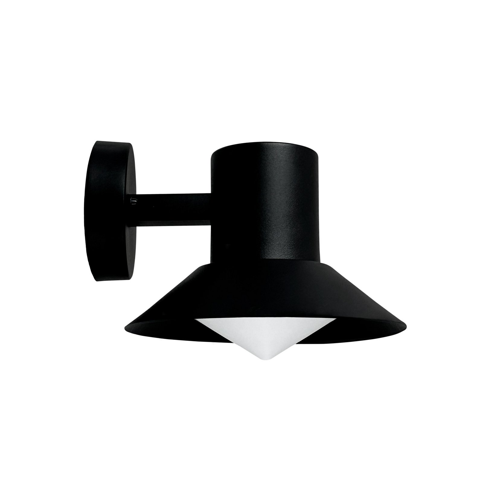Dyberg Larsen Venice outdoor wall light, black, Ø 20 cm