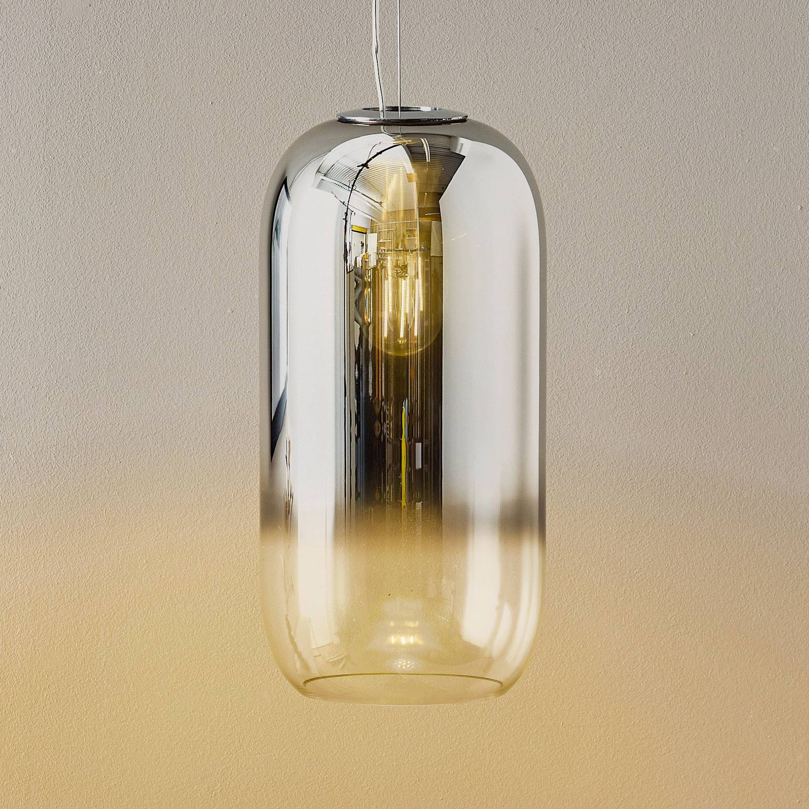 Artemide gould üveg függő lámpa, ezüst/ezüst