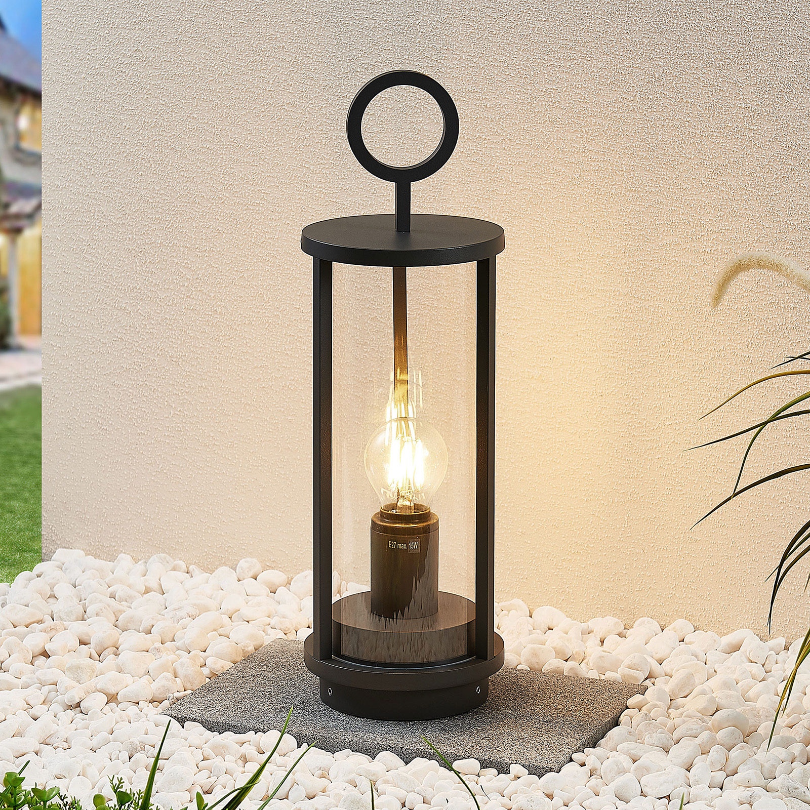 Lucande Emmeline sokkellampe, 34 cm høj - udendørslamper