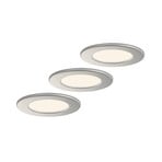 Prios LED recessed light Cadance, silver, 12 cm, set of 3, CCT