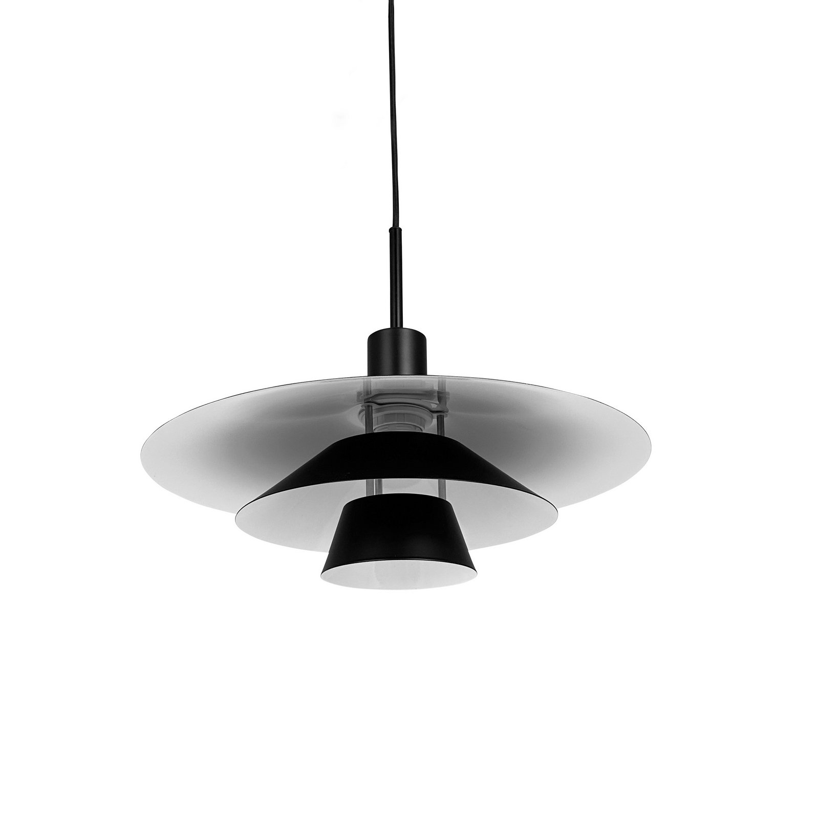 Dyberg Larsen Висяща лампа Kay, Ø 30 cm, черна, метал