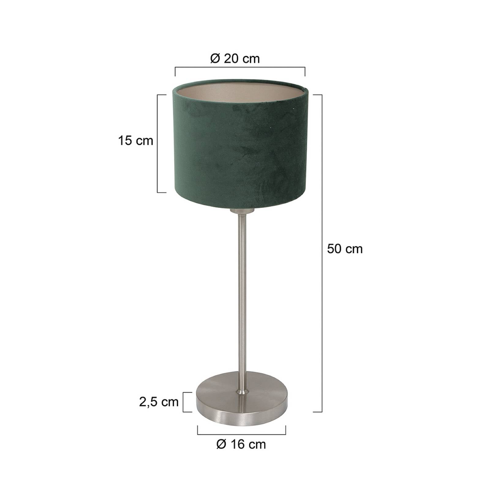 Levně Mexlite Stolní lampa Noor, ocel/zelený velur, výška 50 cm, E27
