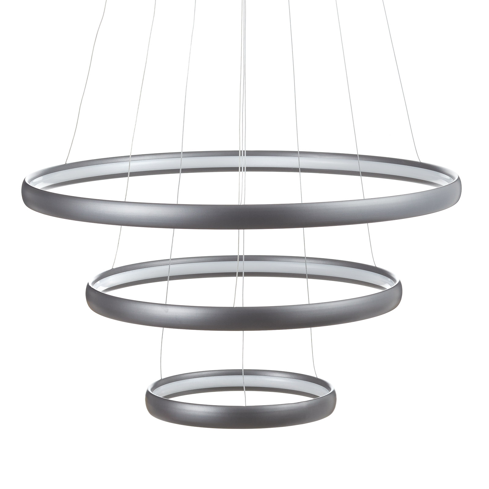 LED hanglamp Trinity van aluminium, zilver