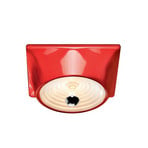 Stilnovo plafoniera Goletta, rosso lucido/bianco, lunghezza 36 cm
