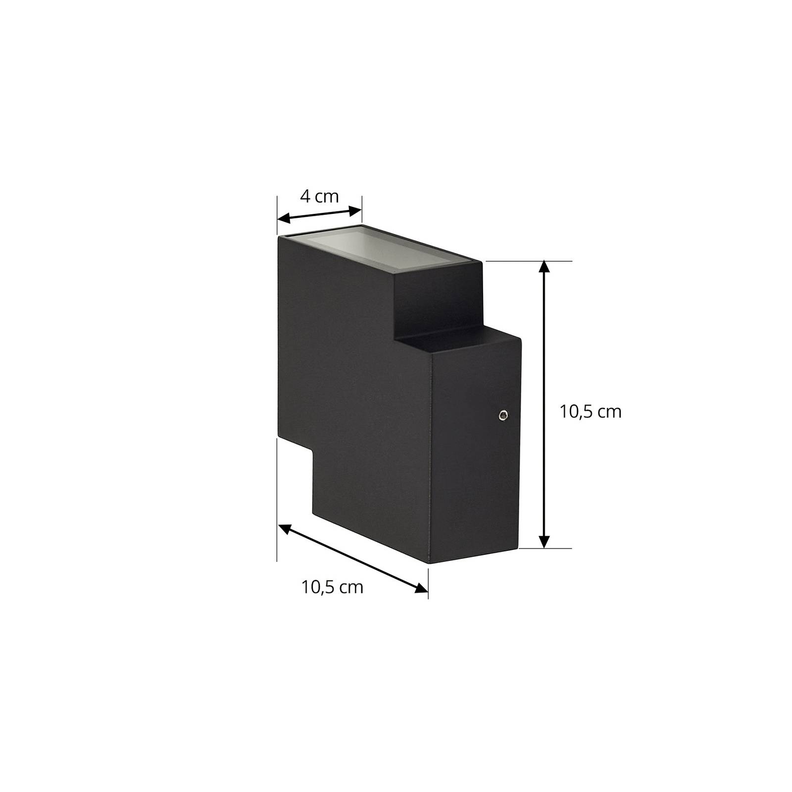 Lindby kinkiet zewnętrzny LED Fendir, czarny, aluminium, 10,5 cm