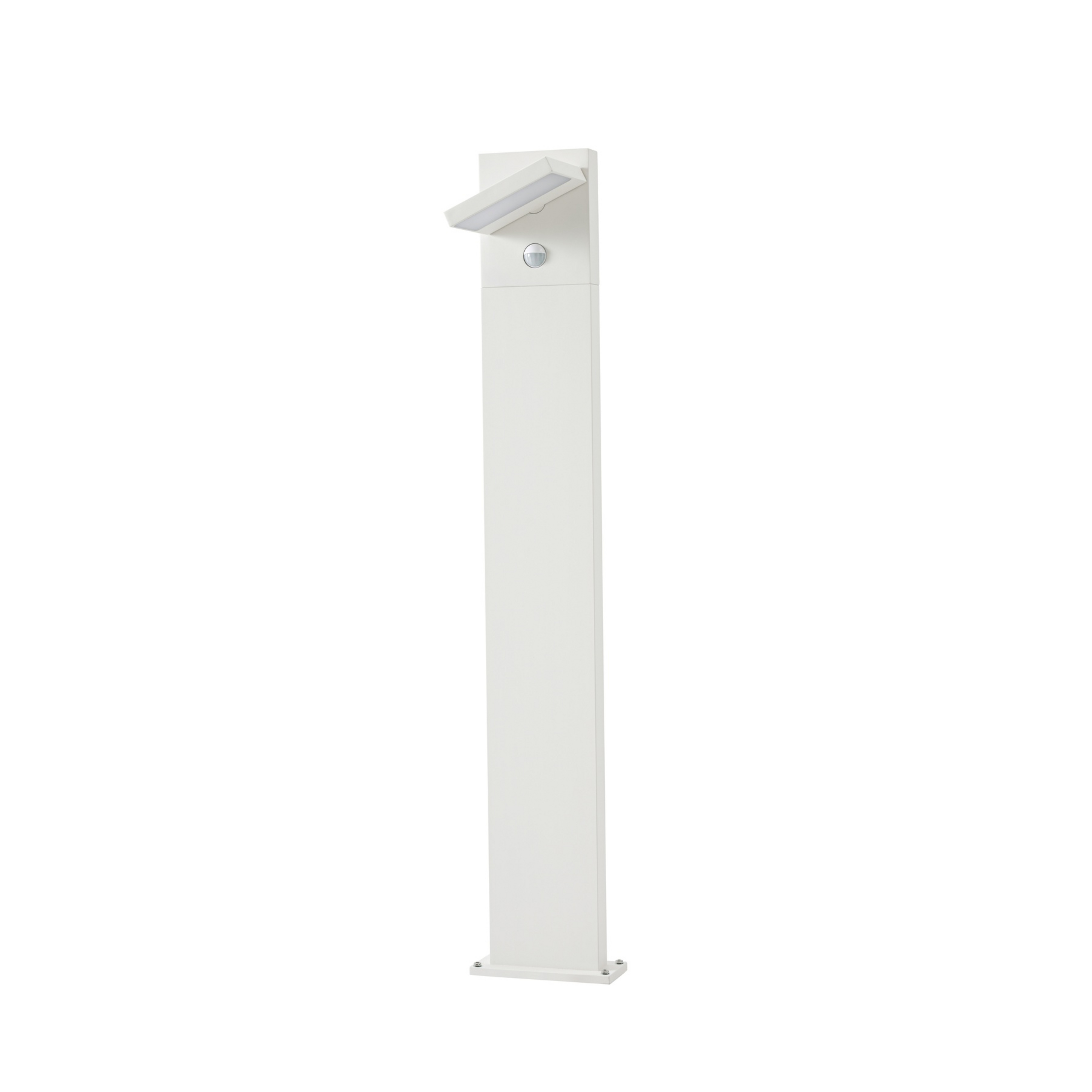 Lampione a LED Silvan, con sensore, IP54, bianca, 100 cm, alluminio - Lucande