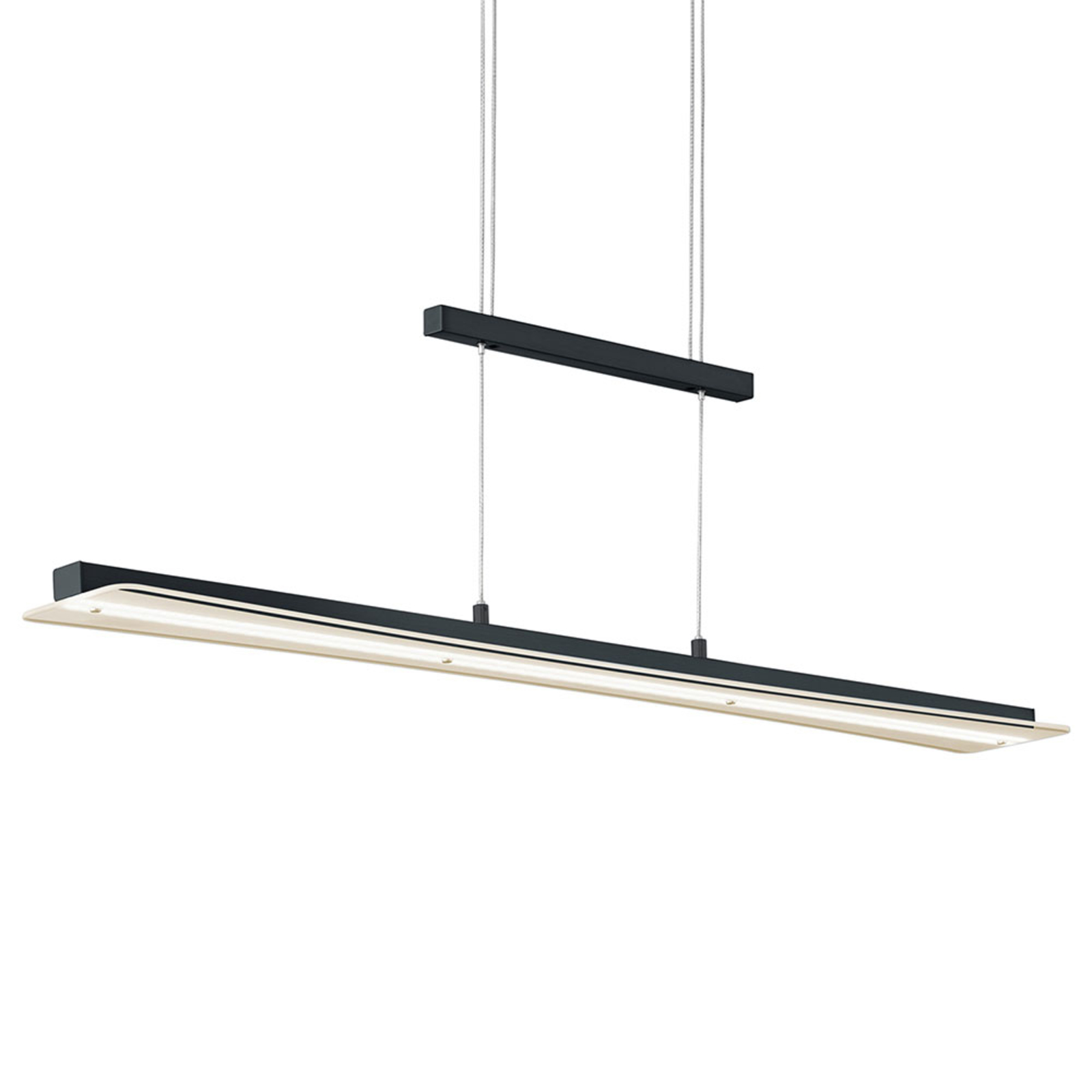 Reality Leuchten Smash LED hanging light with CCT function, black, for Living / Dining Room, metal, glass, 18 W, energy efficiency: A+, L: 100 cm, W: 12 cm