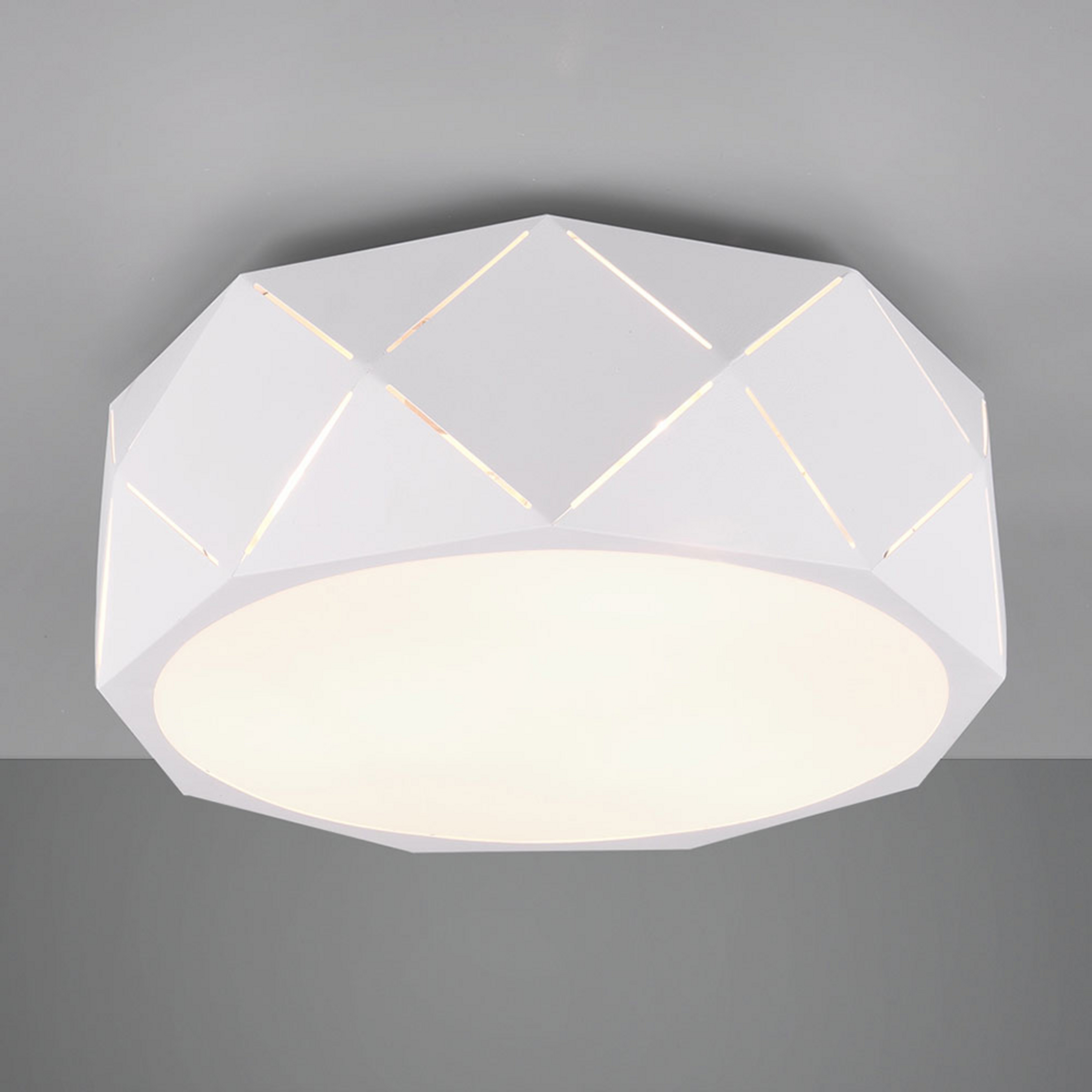 Plafonnier Zandor avec abat-jour blanc