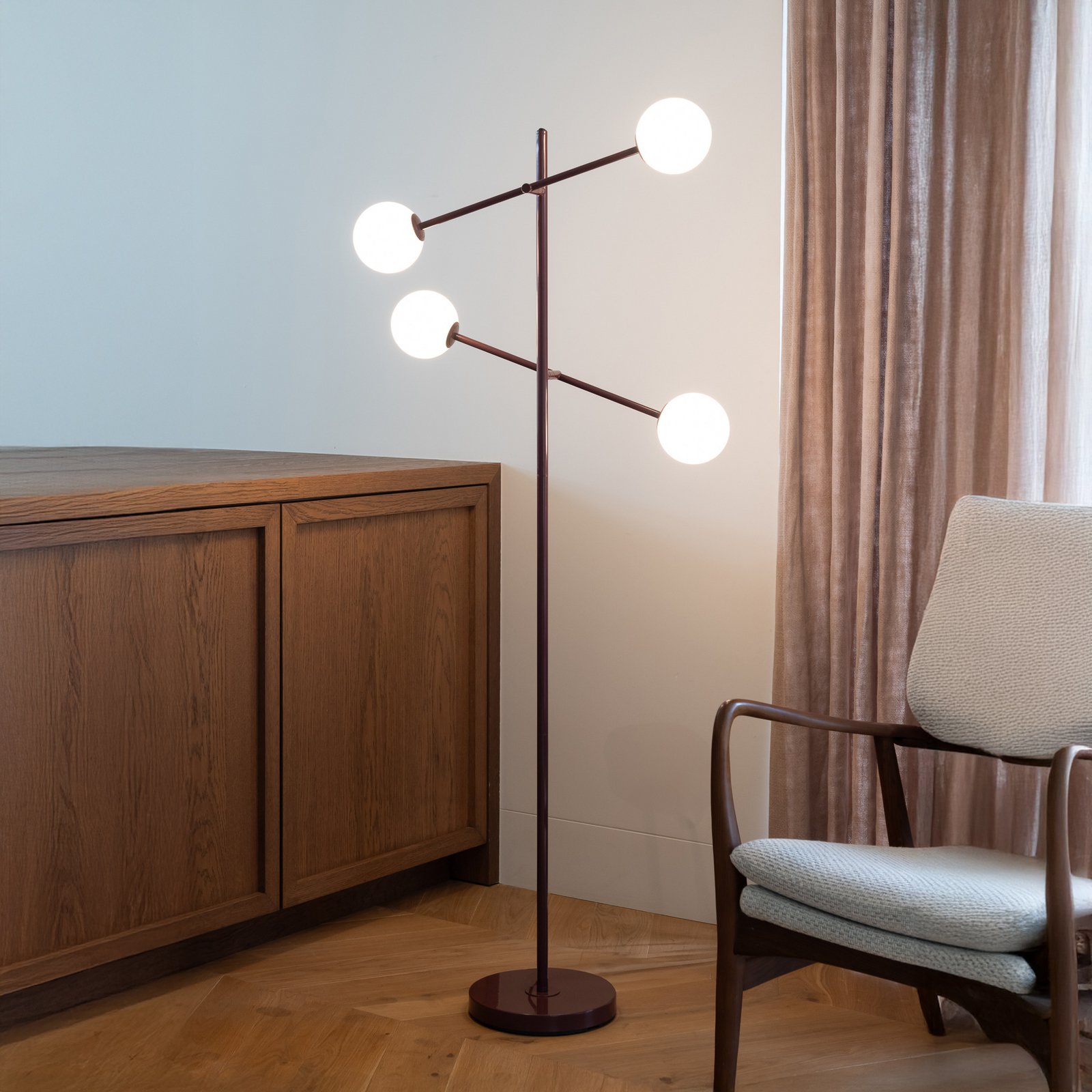 IT'S ABOUT ROMI Stehlampe Copenhagen, dunkelrot, drehbar