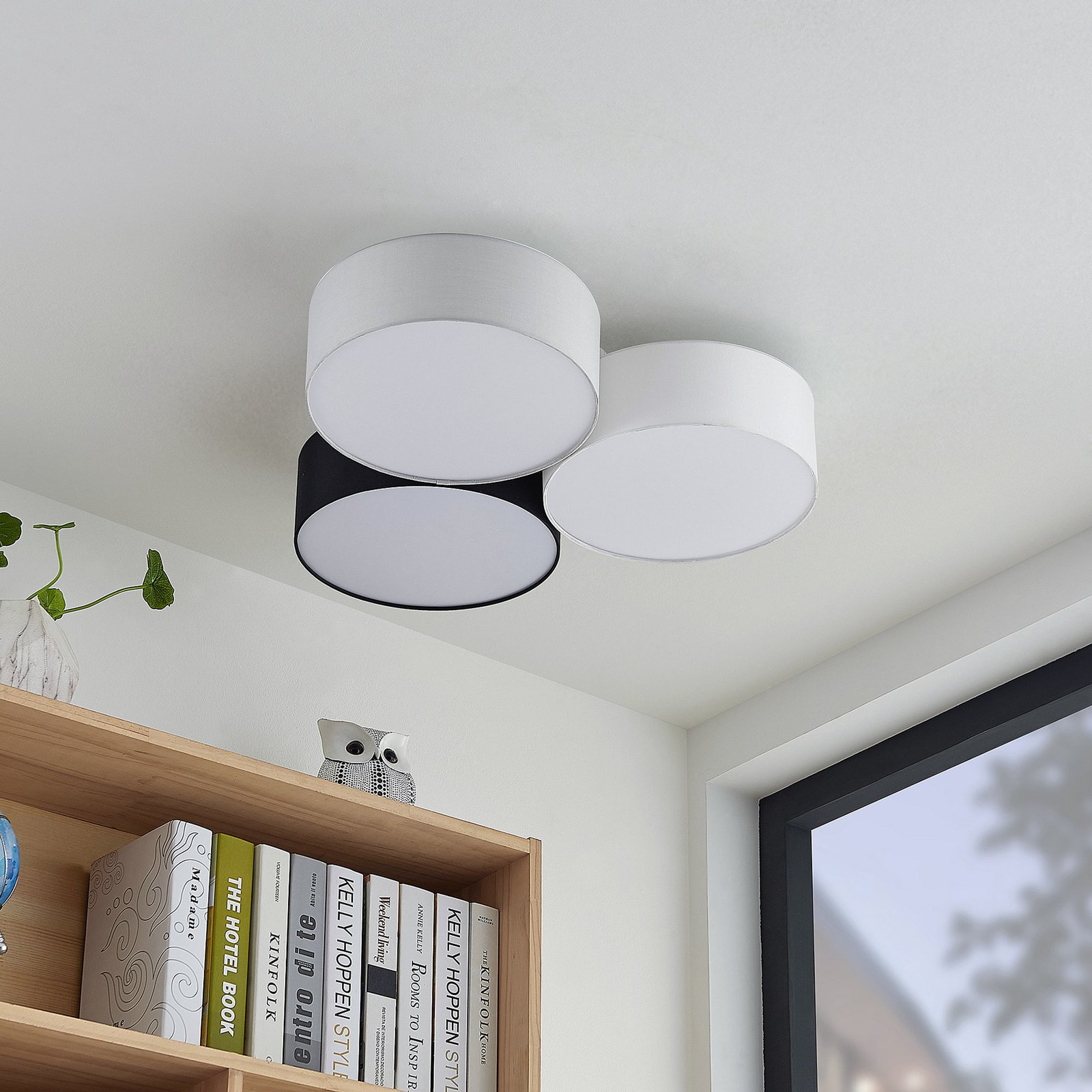 Janita 3 LED Ceiling Lamp Grey/Black/White - Lindby