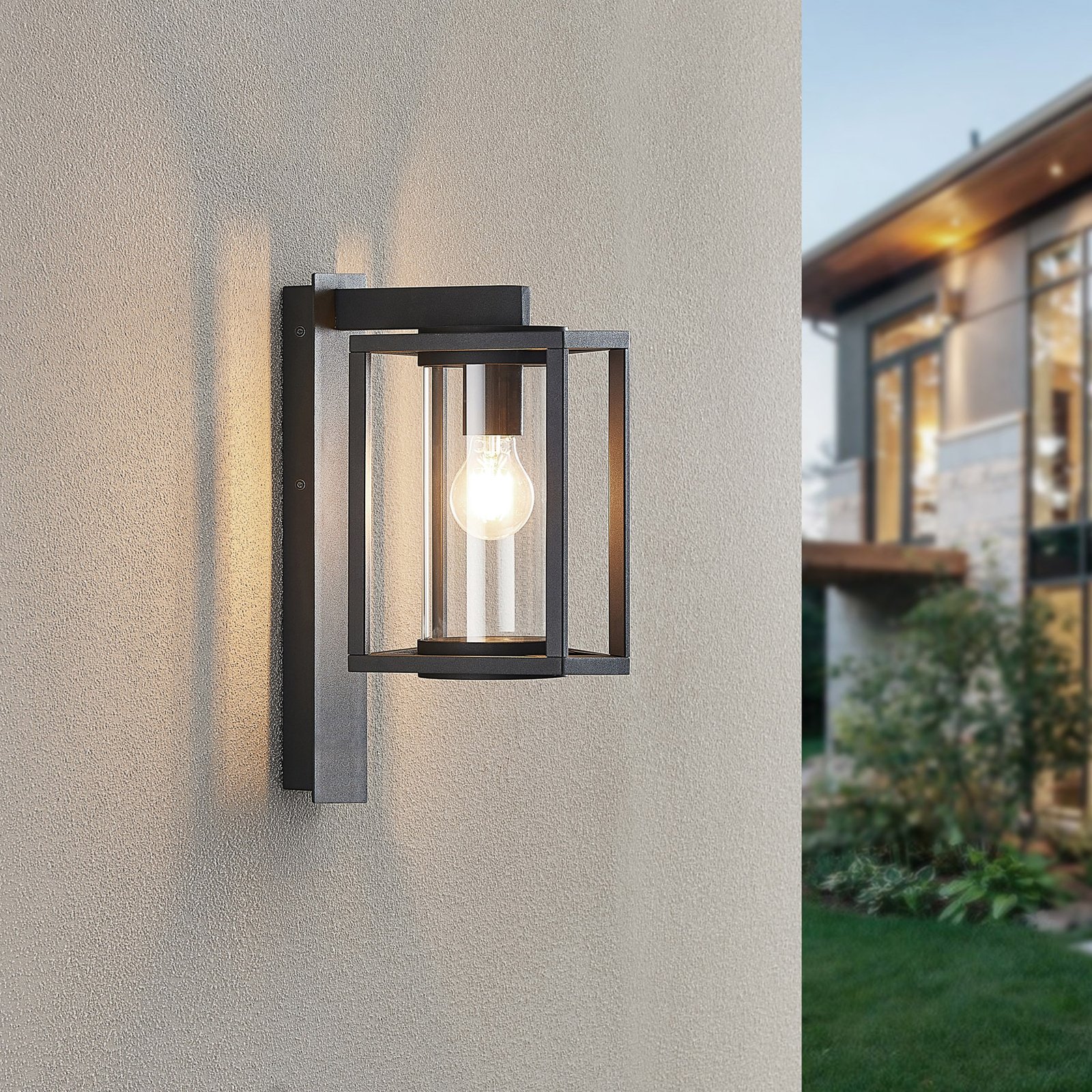 Lucande Außenwandlampe Ferda, 2er-Set, anthrazit, IP44