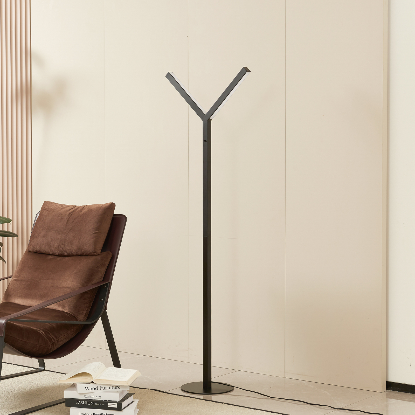 Lucande LED floor lamp Ilian, black, metal, CCT, dimmable