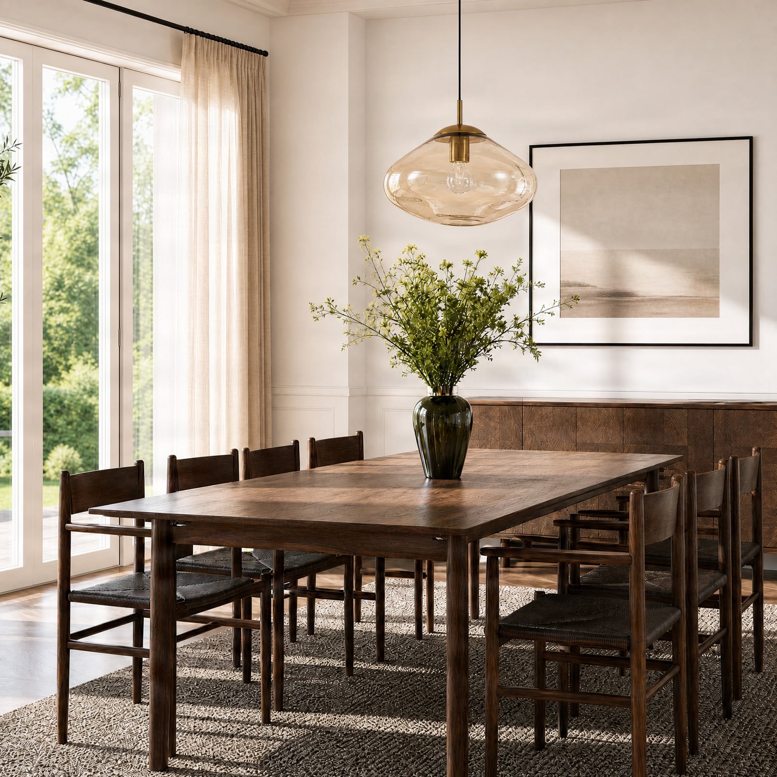 Lelia hengelampe Ø 35 cm rav glass - Lindby