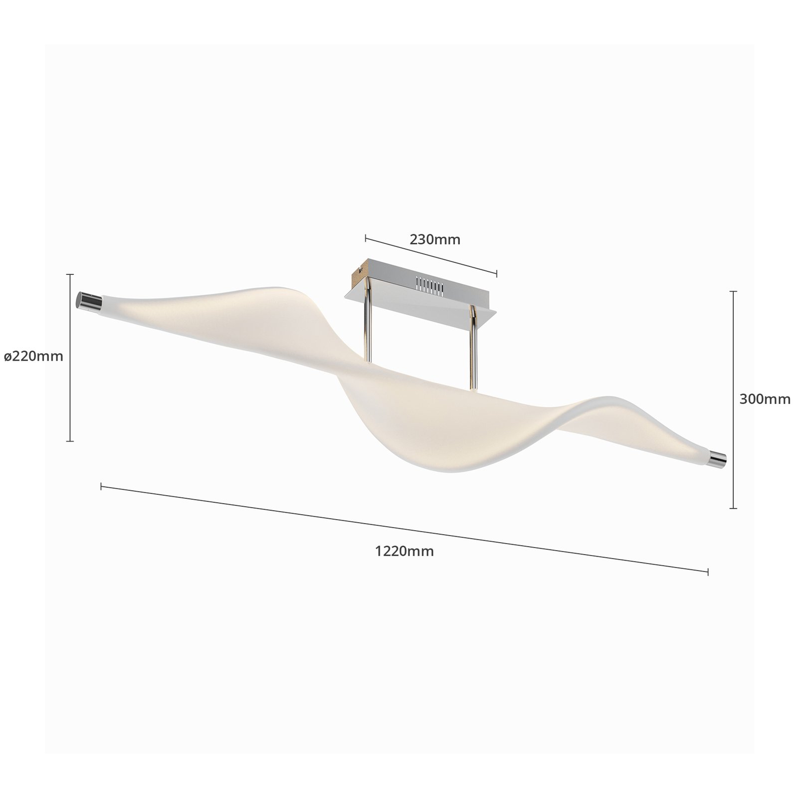 Edano LED Plafonnier White/Chrome - Lucande