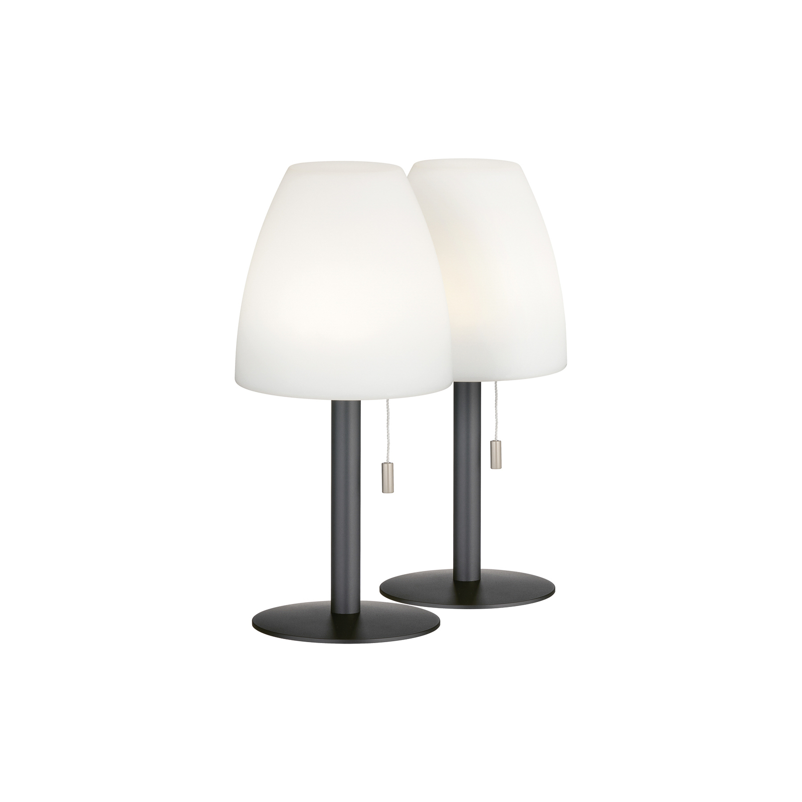 Fiumara LED baterijska stolna lampa crno/bijela, set 2 kom