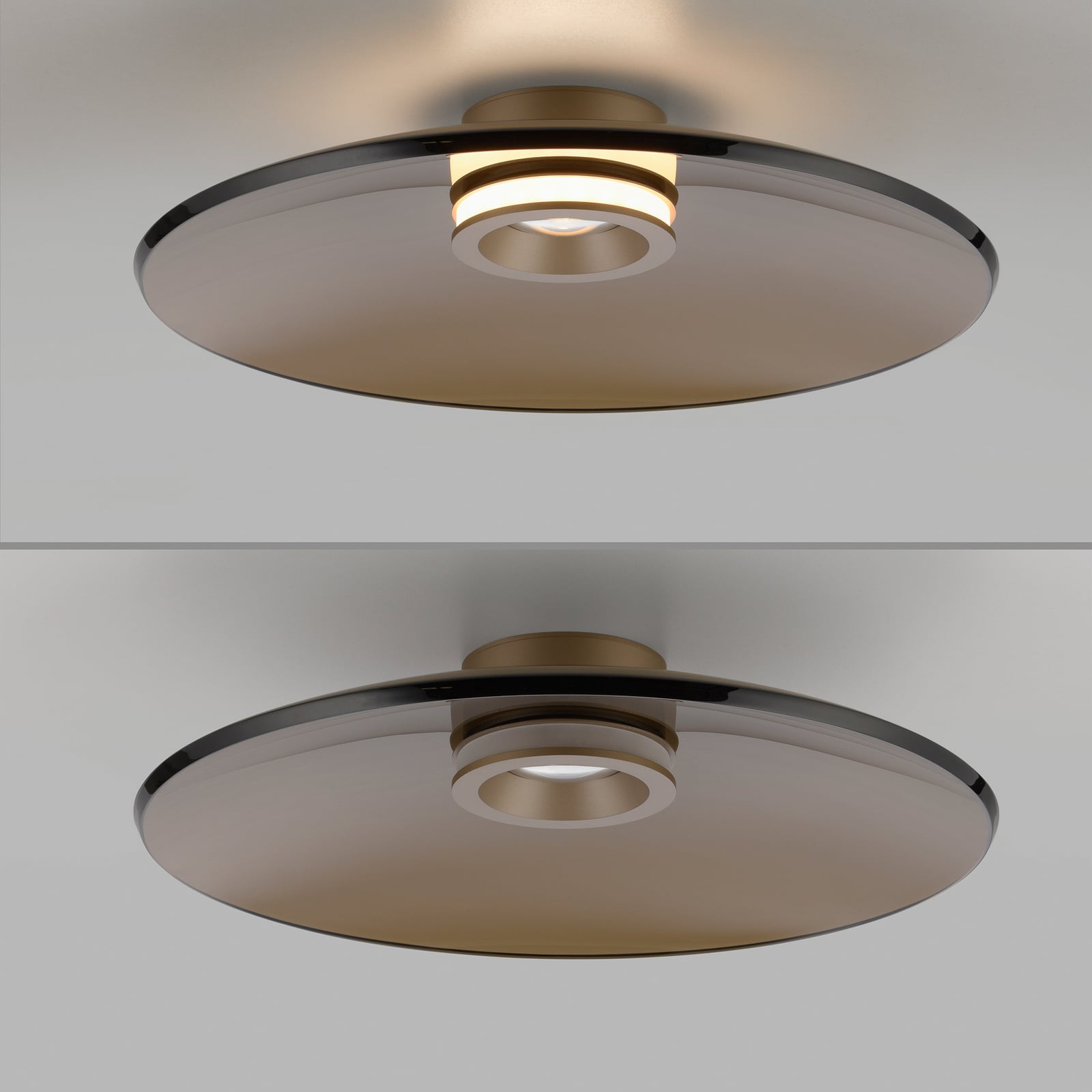 Moon LED-Deckenlampe bronce Ø50cm, Amberglas (dunkel) - PURE Moon LED-Deckenlampe bronce Ø50cm, Amberglas (dunkel) - PURE