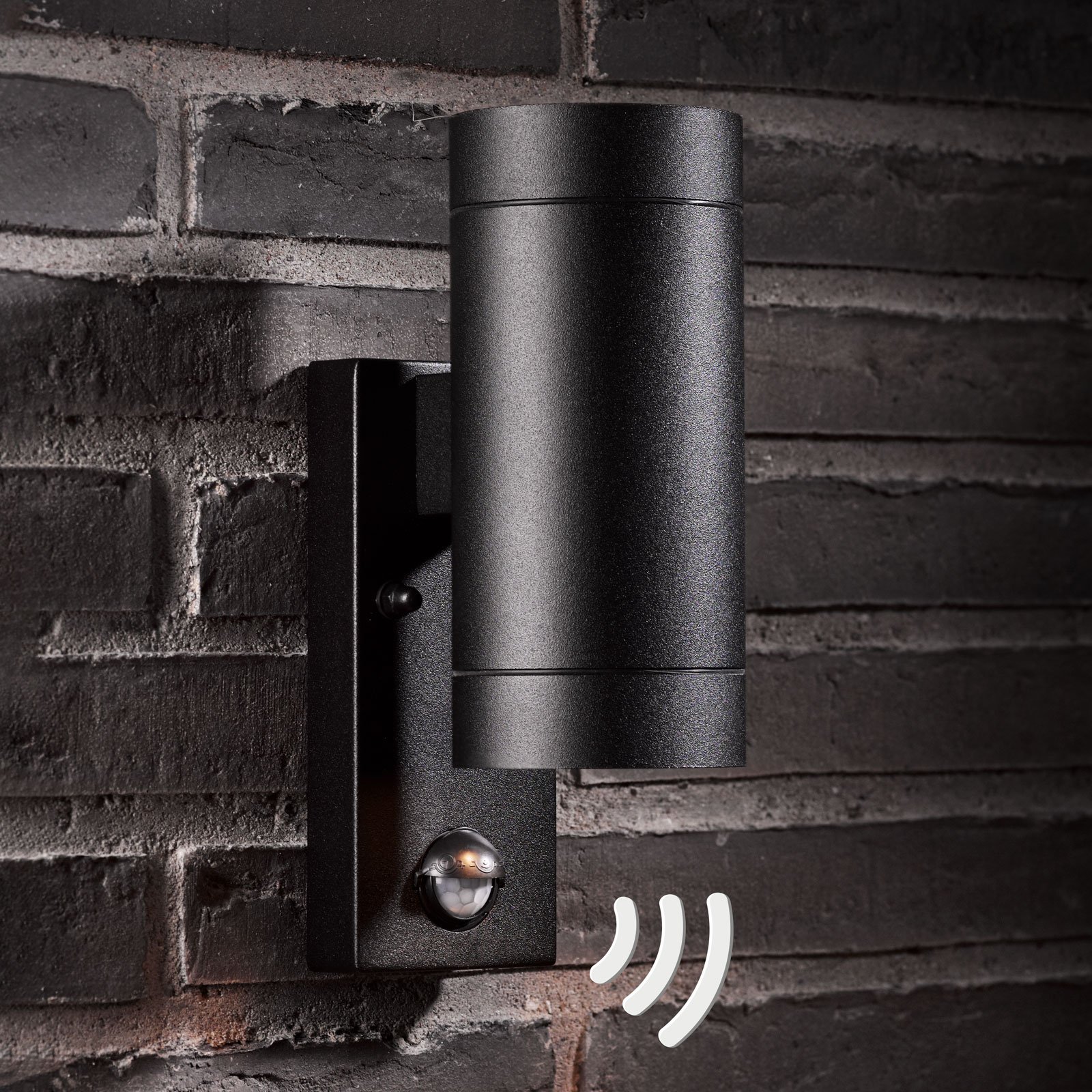 "Tin Maxi Double Sensor" lauko sieninis šviestuvas, juodas