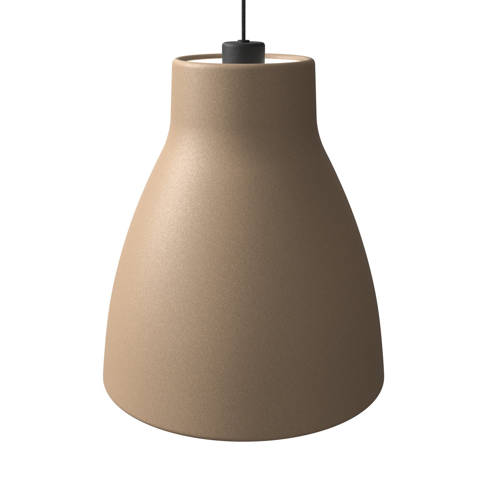 Gong pendant light with metal shade