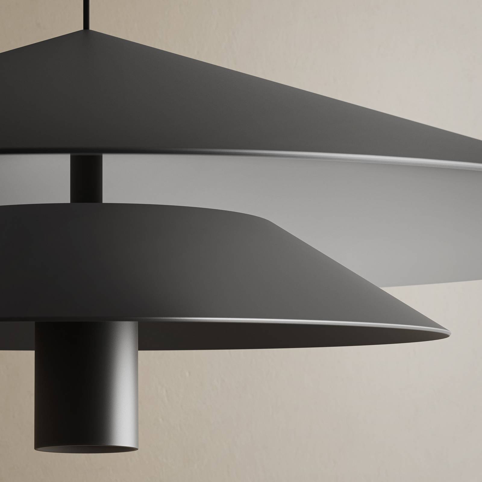Karman Żyrandol LED ASSO, czarny, metal, Ø 42 cm