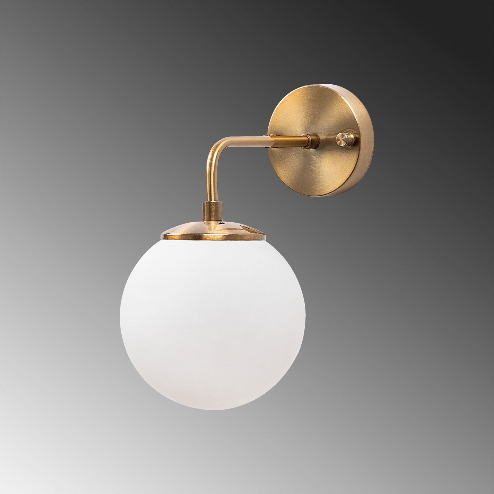 Wandlamp Viran, antiek goud, glas, hoogte 25 cm, E14