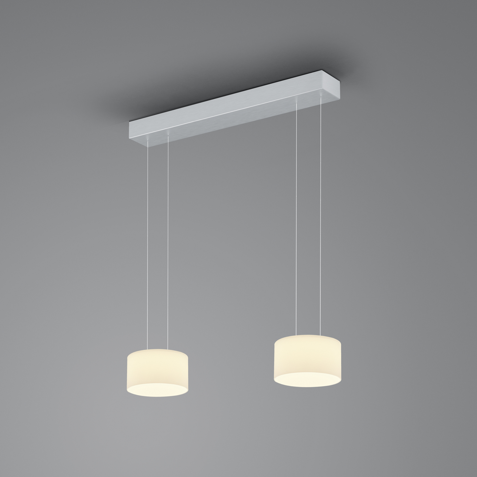 BANKAMP Grand Opal colgante, 2 luces, aluminio