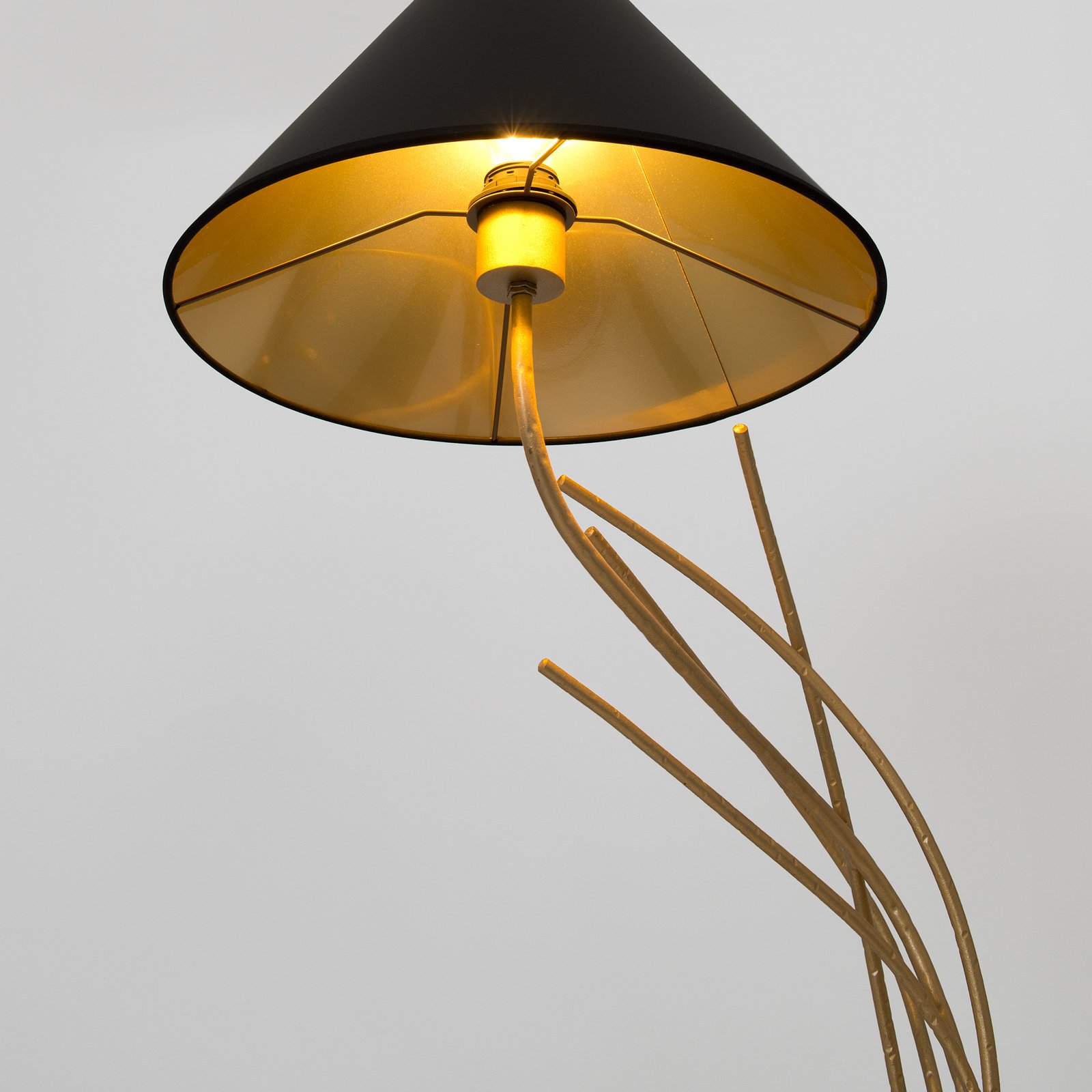 Lampe sur pied Ischia à 1 lampe noire/dorée