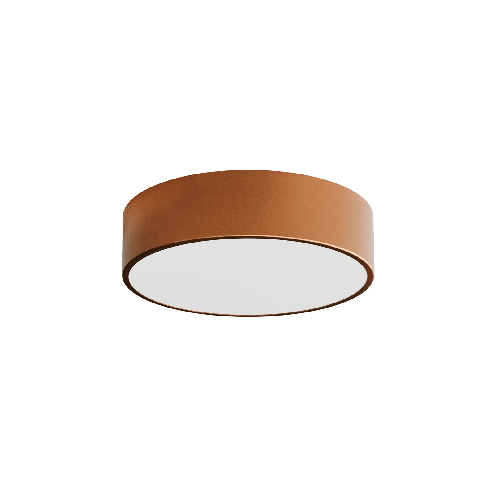 Plafonnier Cleo 300, cuivre, détecteur, IP54, Ø 30 cm, métal
