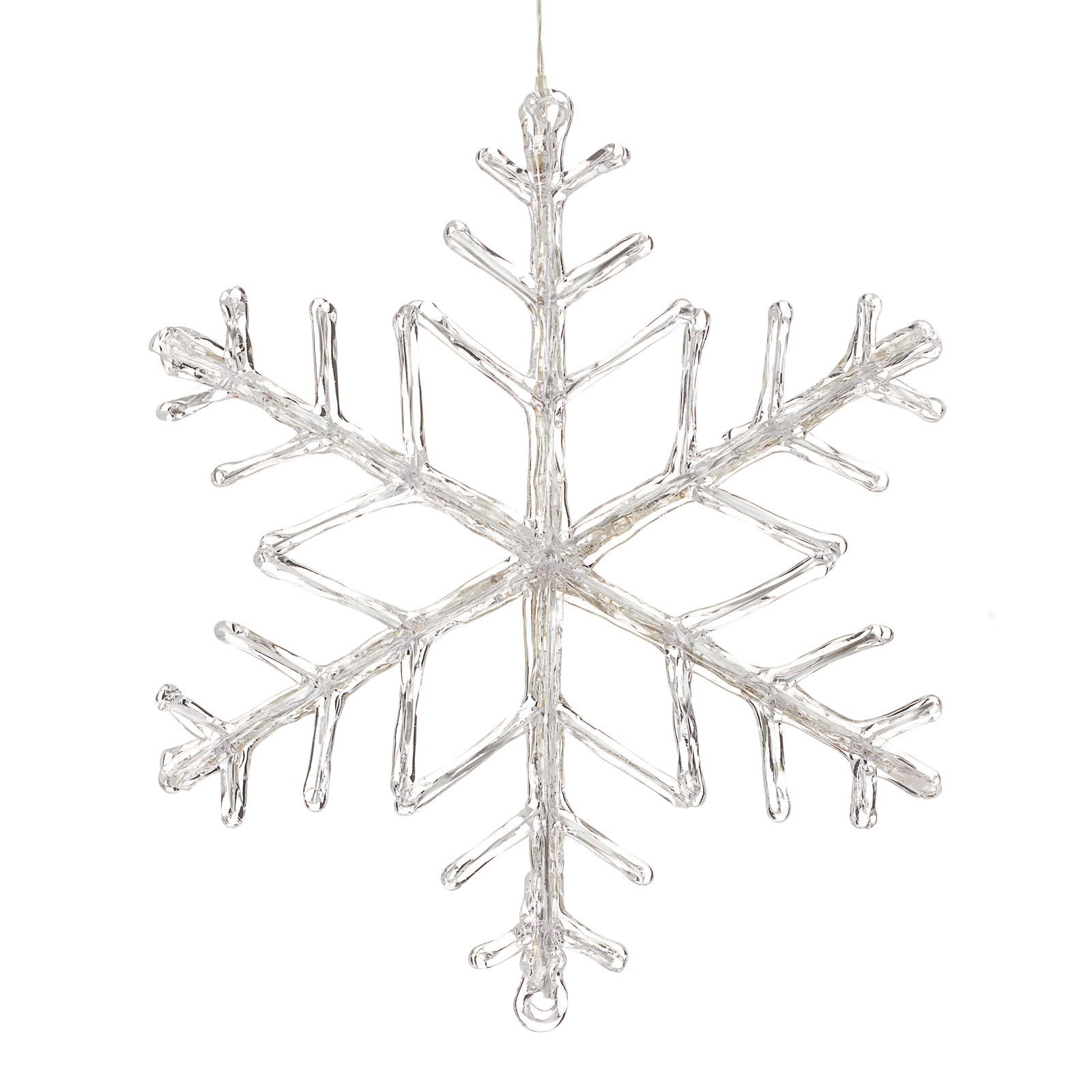 Fiocco di neve luminoso LED, bianco caldo, 40 cm