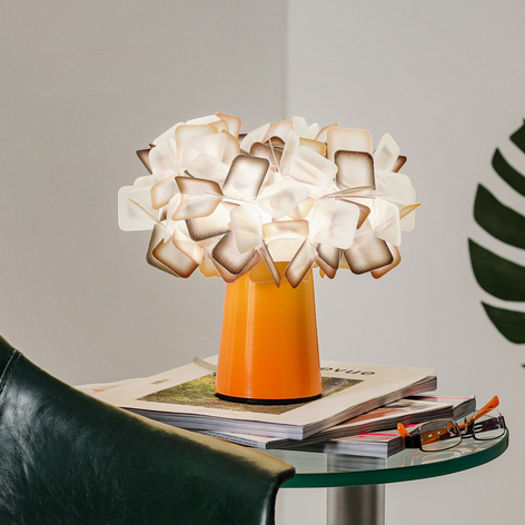 CLIZIA - designerska lampa stołowa, pomarańczowa