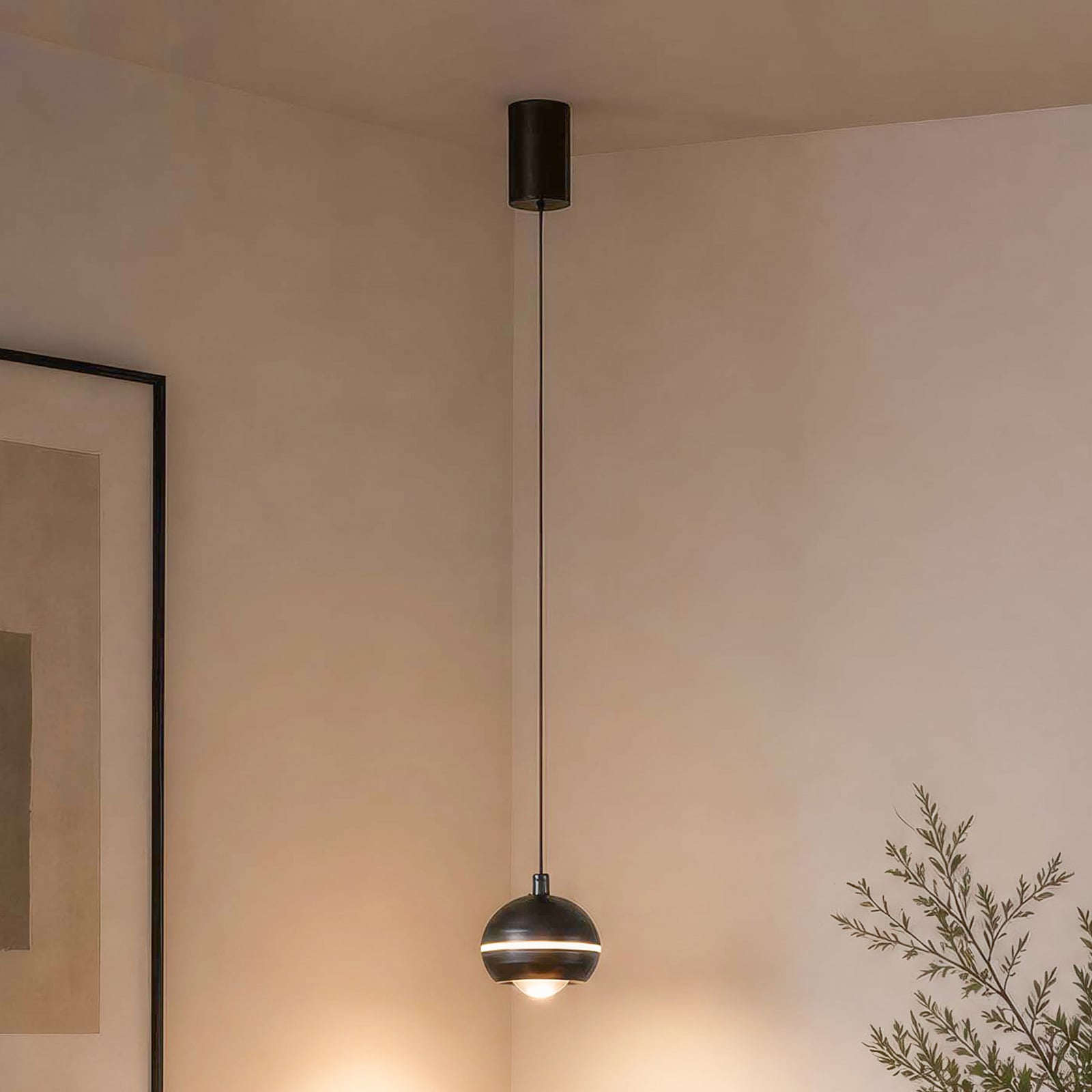 LED-Hängeleuchte Meteor, 1-fl., nickel schwarz, Metall, CCT