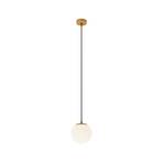 Lucande Suspension Bidolo, laiton, verre, 15 cm, IP44