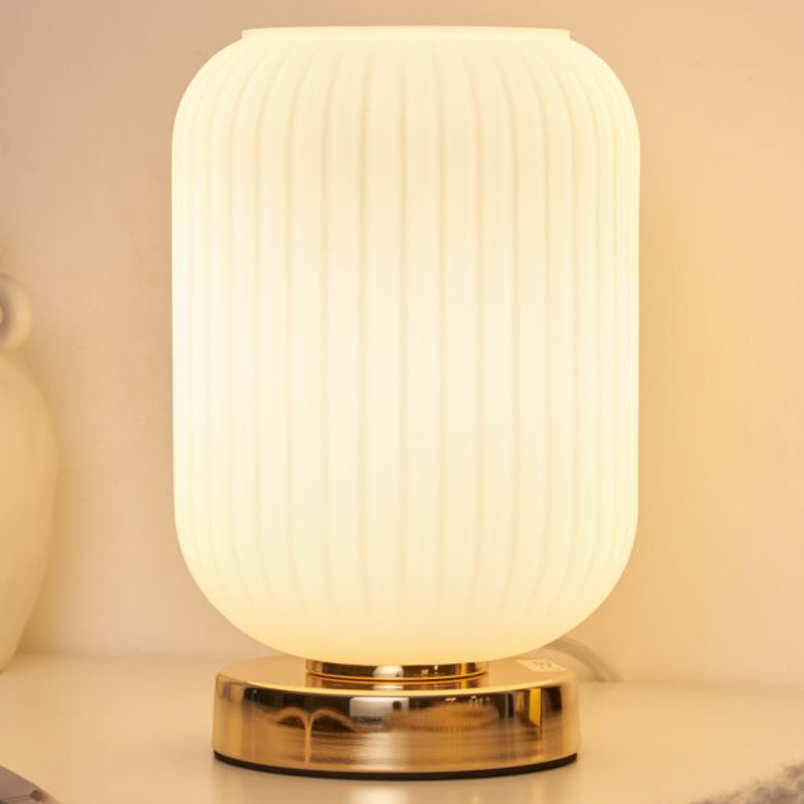 Pauleen Noble Purity lámpara de mesa vidrio blanco