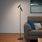 LED vloerlamp PHILON, zwart, 2-lamps, hoogte 140 cm, metaal