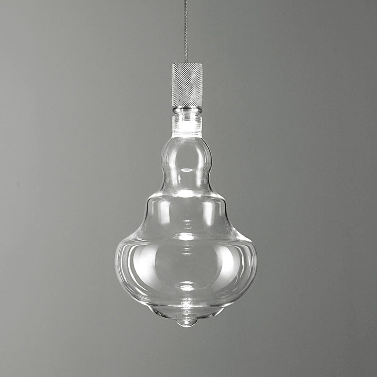 Sforzin Honey Transparent LED pendant light, for Living / Dining Room, borosilicate glass, metal, 5.3 W, energy efficiency: A+, H: 20 cm