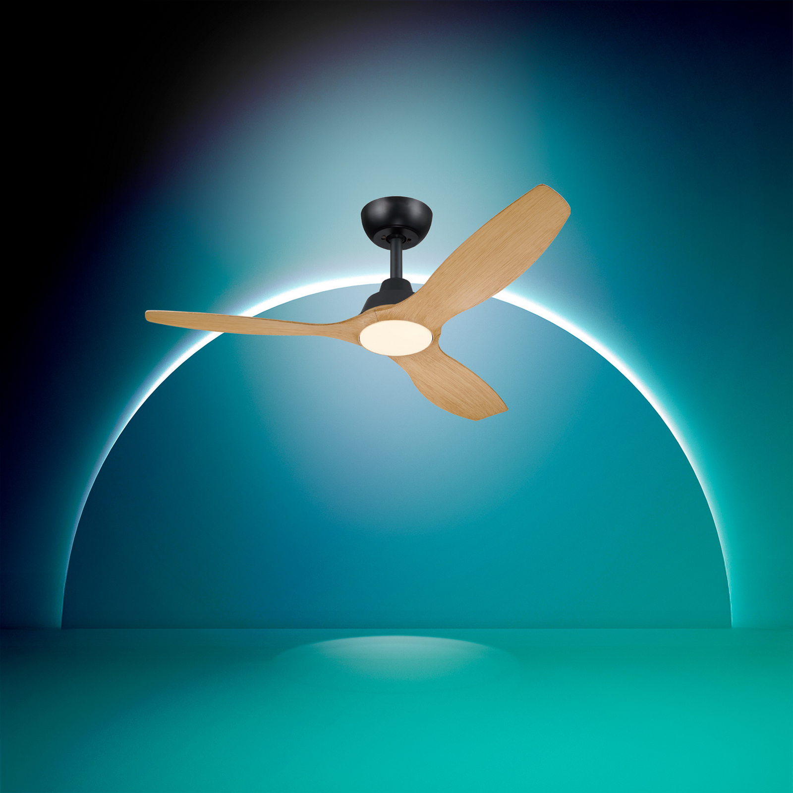 Wentylator LED Philips Olas, średnica 132 cm, brązowo-czarny, CCT