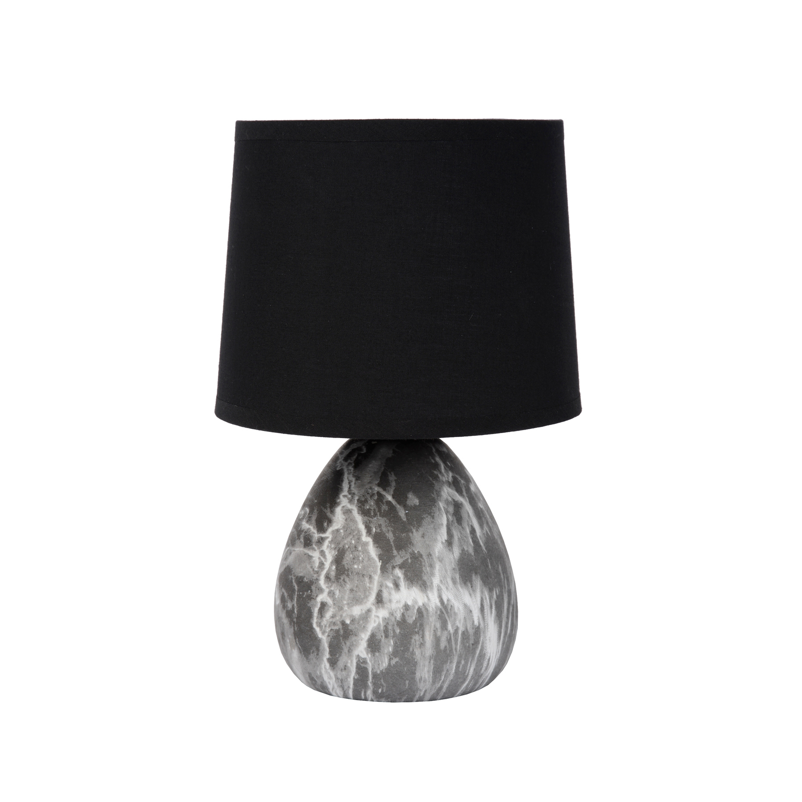 Marmo bordlampe med keramisk fod, sort
