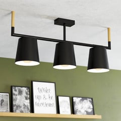 Plafoniera Lacey, lunghezza 78 cm, a 3 luci, acciaio